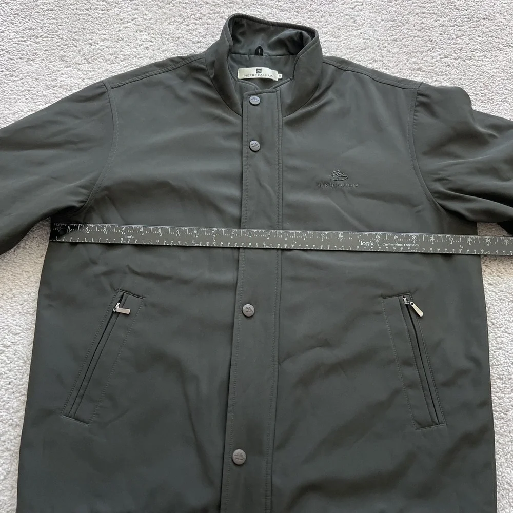 Pierre Balmain Quilted Softshell Jacket Mens Small Green Full Zip PB-15-6781